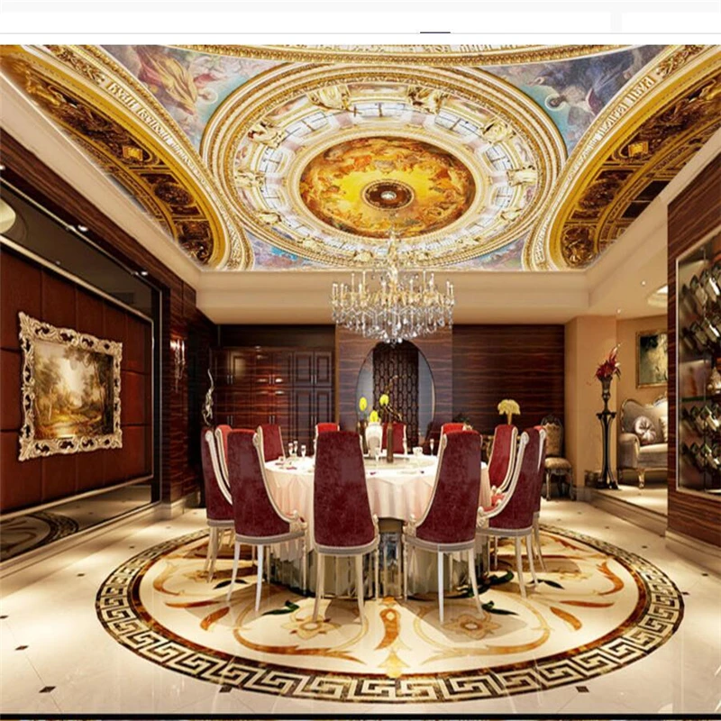 

wellyu Custom large wallpapers 3d обои European style royal luxury living room dome ceiling murals papel de parede 3d wallpaper