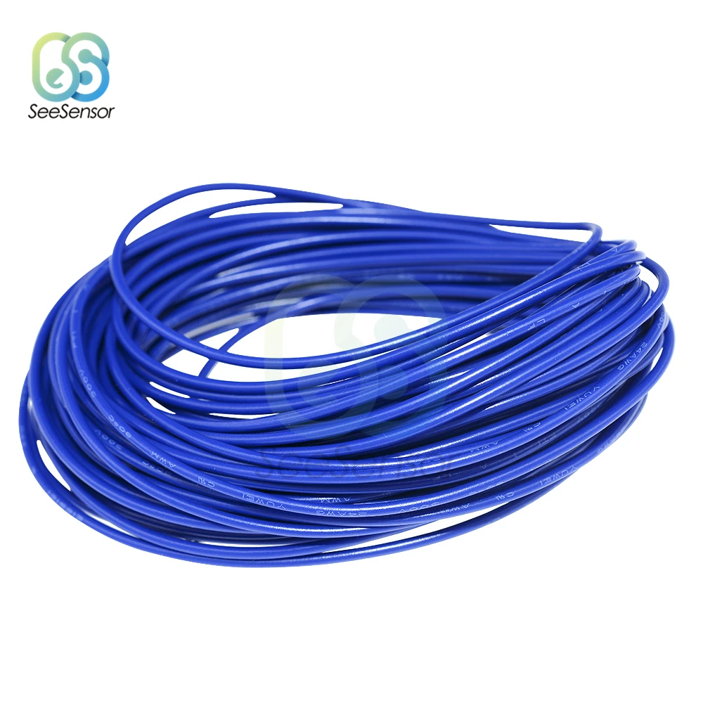 10 metri UL1007 cavo in PVC cavo Ultra flessibile cavo 24AWG cavo elettronico in PVC rosso/nero/blu/giallo