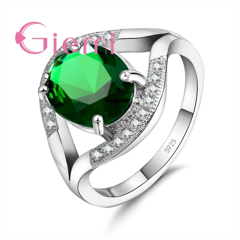 Top Quality Egg Shape Crystal Women Rings 925 Sterling Silver  Timbre Pretty Accessories For Lover Wife Anniverssary Gifts