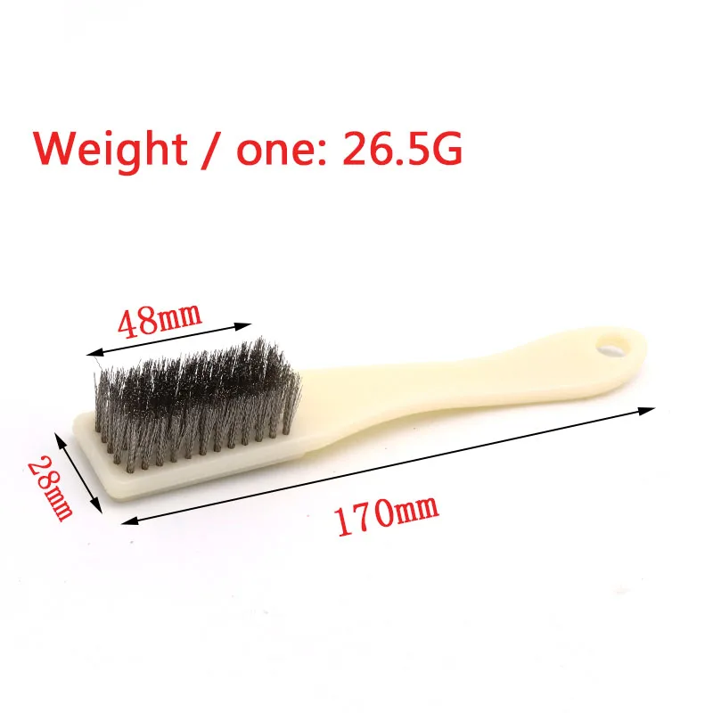 1pcs 6 Rows Stainless Steel Wire Cleaning Brush Plastic Handle For Walnut Bodhi Jewelry Play Polishing Tools Metal Rust Brush