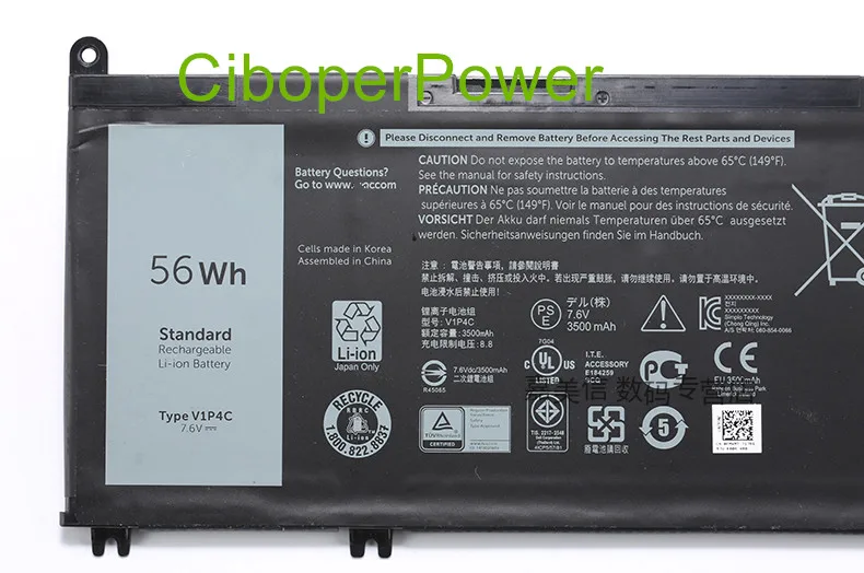 Original laptop battery 7.6V 56Wh V1P4C Laptop Battery for Tablet