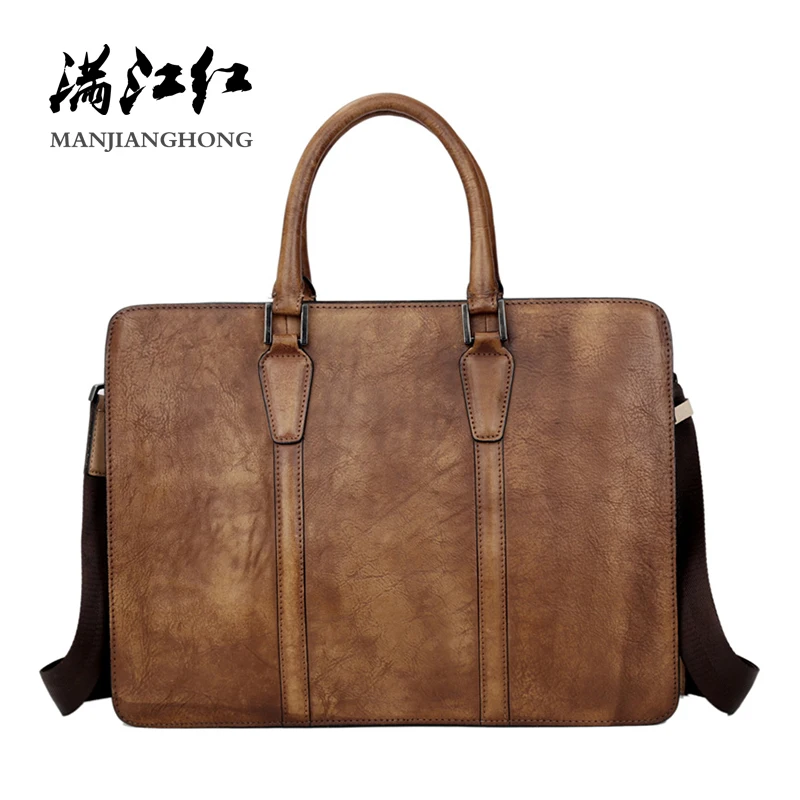 

Vintage Men Handbag Messenger Bags Fashion Genuine Leather Crossbody Bags For Men Large Casual Shoulder Bag Male 1631