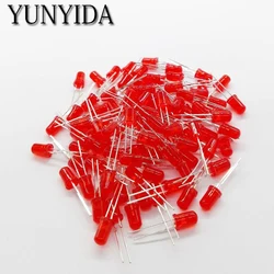 Diode électroluminescente, LED, rouge, jaune, vert, bleu, blanc, orange, 5mm, livraison gratuite, 100 pièces par unité