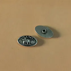 DIY Leathercraft Hardware  Metal Concho Western Deer Conhos Antique Silver #JP-2224S