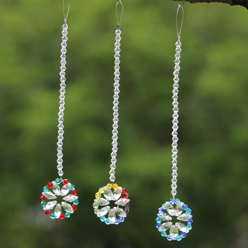 1PCS Chandelier Crystal Suncatcher Prism Rainbow Octogon Chakra Hanging Sun Catchers Window Ornament