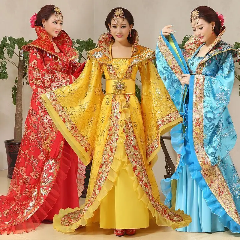 High Quality Chinese Folk CostumeTang Empress Wu Zetian Performance Costume Princess Fairy Queen Outfit Hanfu Clothing