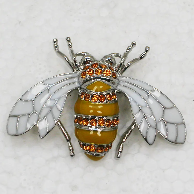 60pcs/lot Mixed Color (Can Notes Color) Wholesale Rhinestone Enamel Honey Bee Fashion Pin brooches Jewelry gift C101709