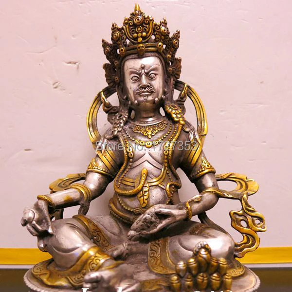 Tibetan Buddhism, Yellow Jambhala, the God of wealth bronze statue of Buddha, Bodhisattva, can be installed reservoir~