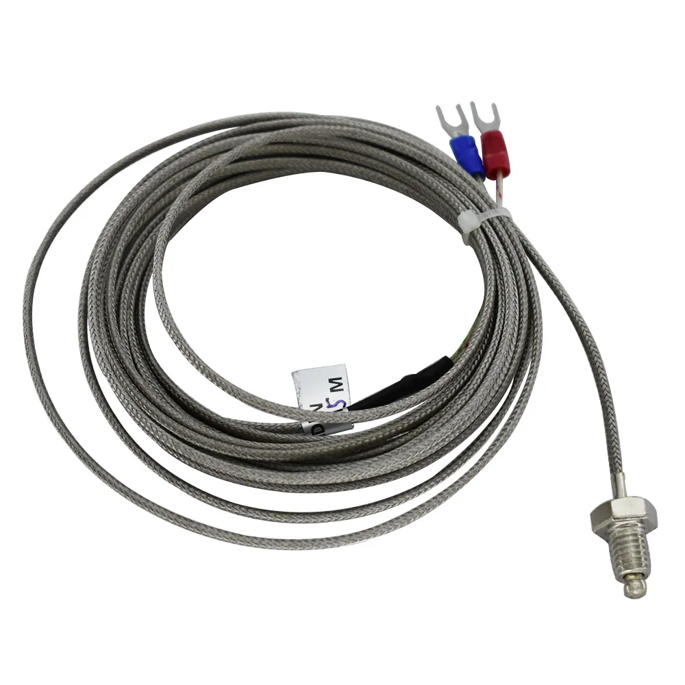 5pcs/Lot Thread M6/M8 Screw Probe Temperature Sensor Thermocouple K Type 1/2/3/4/5m Cable for PID Controller