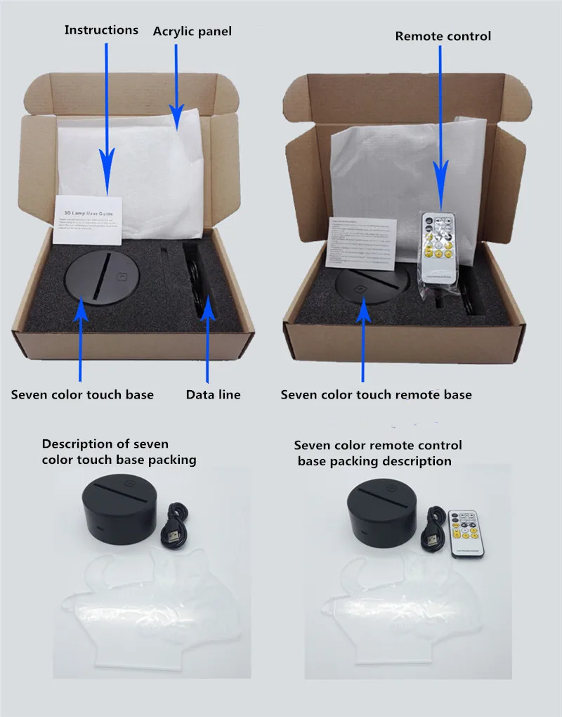 2018 Creative 3D Monetary Symbol Night Light 7 Colors Gradient Dimmable Eye Protection Shop Money Symbol LED Table Lamp