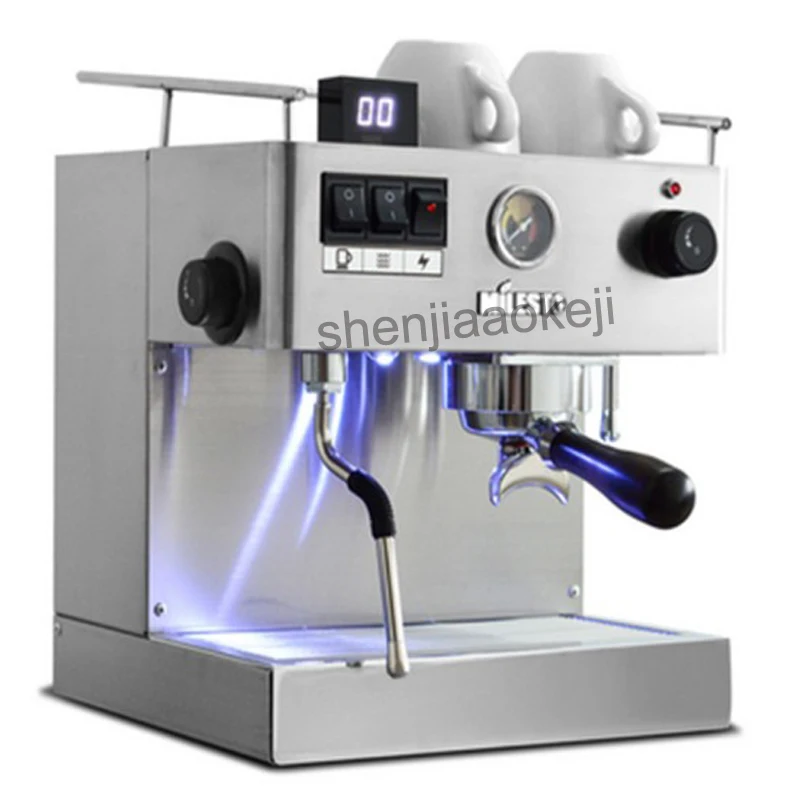 Máquina de café semiautomática de acero inoxidable, cafetera italiana para hacer café Espresso, comercial, EM-19-M2, 2500W, 1 ud.