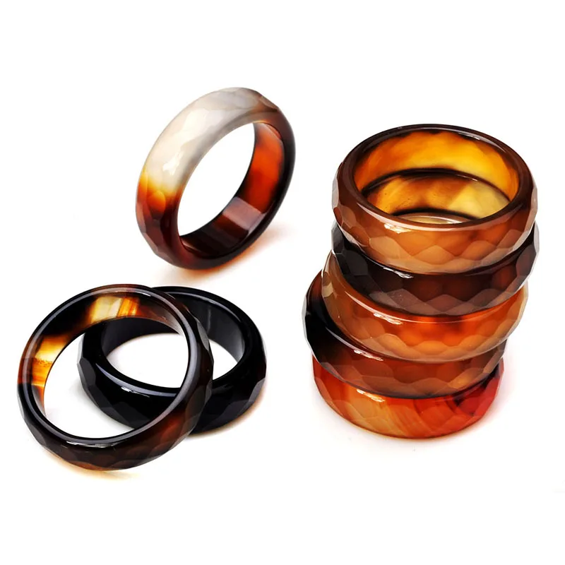 Mix Lots Natural Stone Rings Women\'s Band Ring Fashion Jewelry Bague 5pcs Mix Colors Wholesale Cheap