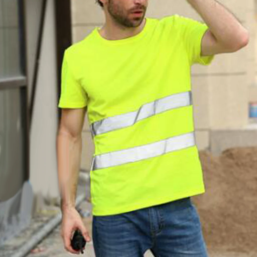 High Visibility Reflective T Shirt Reflective Safety Clothing Quick   Reflective Shirt Night -shirt Short Sleeve