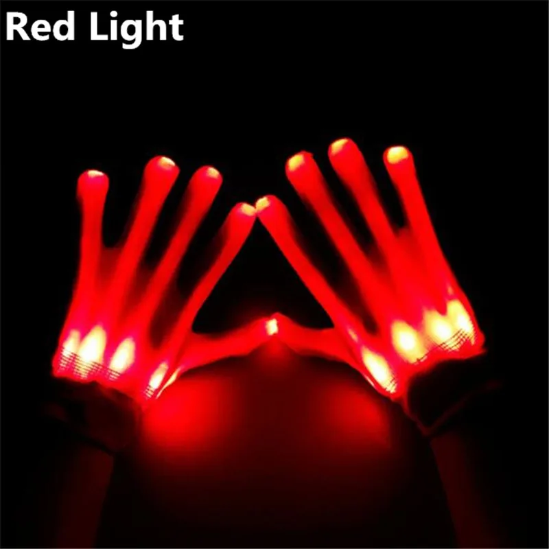 5 คู่ฮาโลวีนคอสเพลย์ Rave LED Luminous ถุงมือที่มีสีสันถักถุงมือนิ้วมือกระพริบ Unisex Skeleton ถุงมือ