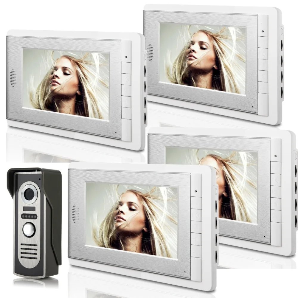 

One to Four 7 Inch Monitor Water-Proof IP66 Wired Video Door phone