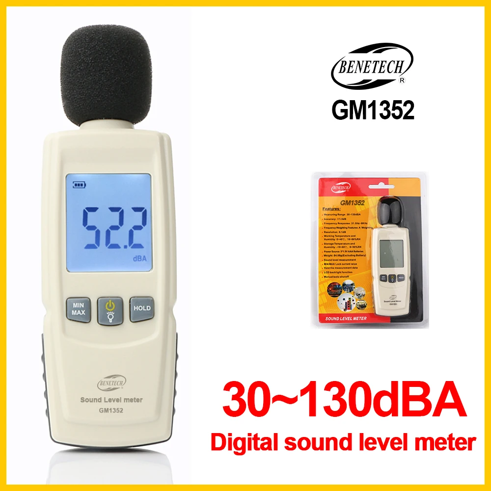 Digital Mini Sound level meters Decibel meter Noise Audio detector Diagnostic-tool Automotive Microphone Tester GM1352-BENETECH