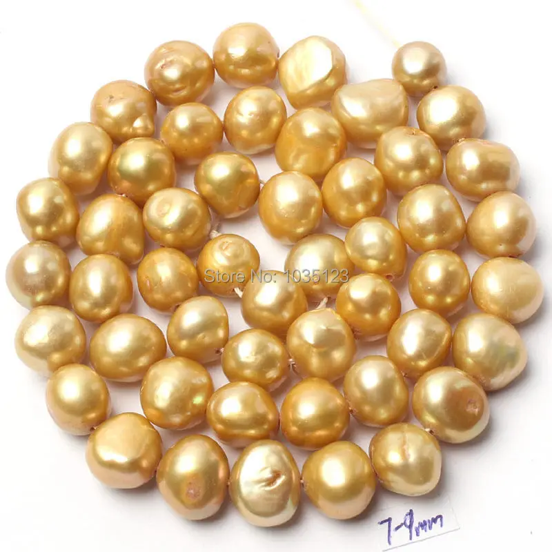 7-9mm 25 Color Natural Freshwater Pearl Irregular Shape DIY Loose Beads Strand 14\