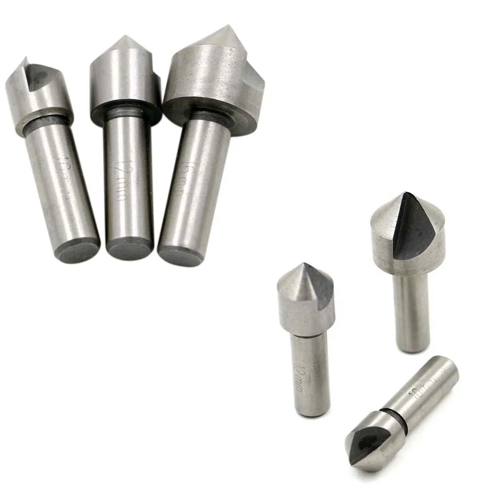 3 pz/set HSS Set di punte da trapano per svasatore con smussatura a bordo singolo 90 gradi taglierina per legno in plastica punta da trapano per la lavorazione del legno 10mm 12mm 16mm