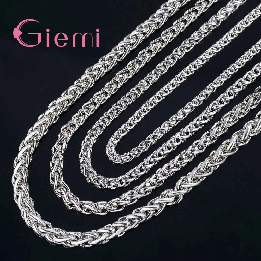 

3.5-6mm With Lobster Clasps Twisted Chain Genuine 925 Sterling Silver 50Cm Necklace Wholesale Dropshipping Retail