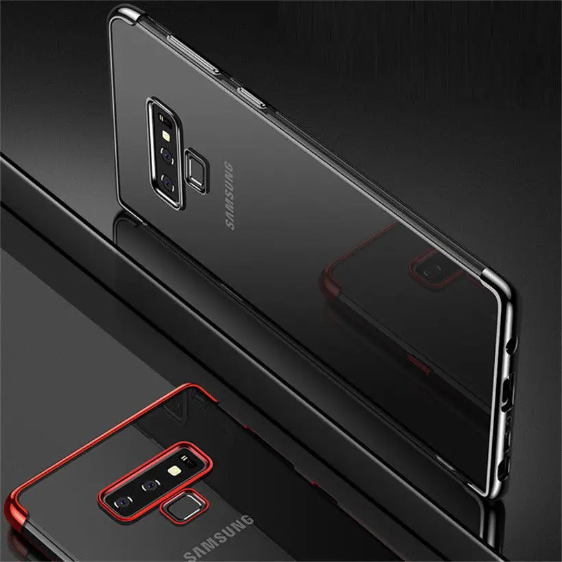 เคสโทรศัพท์ซิลิโคนเคลือบสำหรับ Samsung Galaxy Note 10 20 S9 S20 S10 S21 S22 S23 S24 PLUS แบบใสเนื้อนุ่มพิเศษ