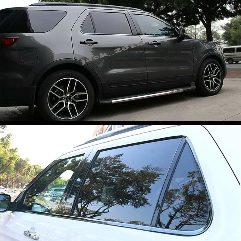 Black titanium Bottom Window Frame Sill Trim Cover Fit for Ford Explorer 2016 2017 2018