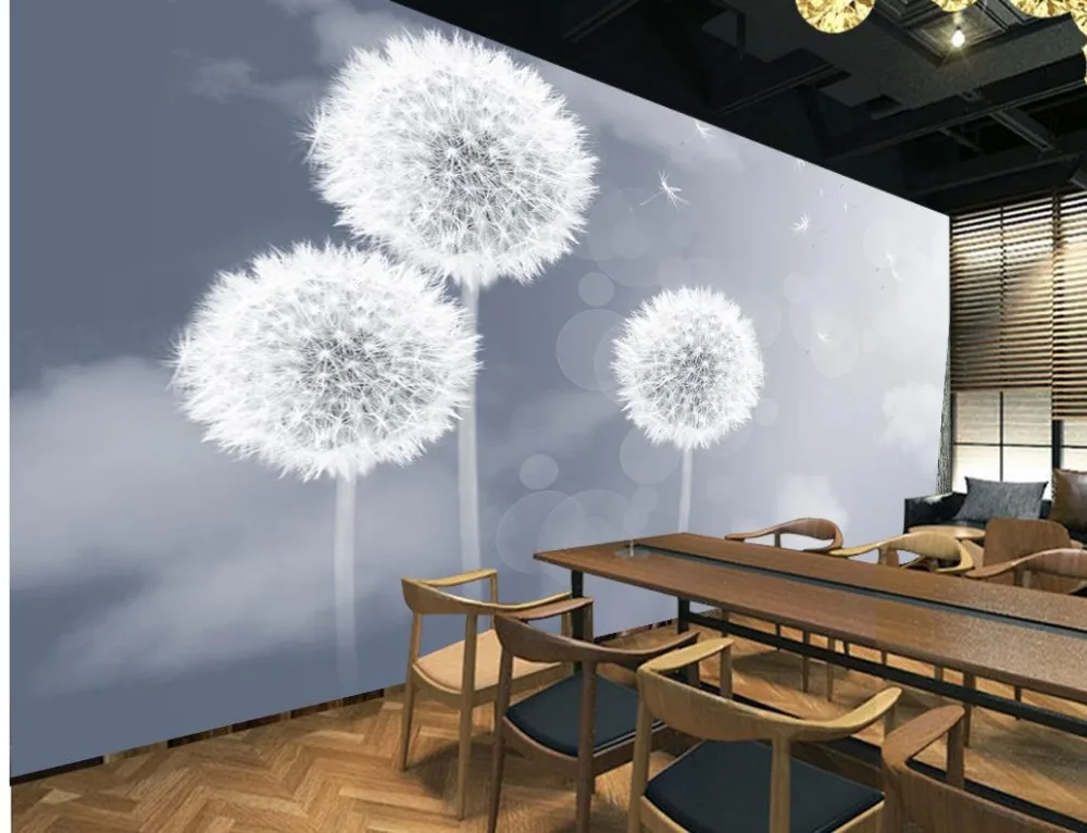 

3d wall murals wallpaper Beautiful and elegant dandelion wallpaper 3d modern Home Decoration 3d room wallpaper