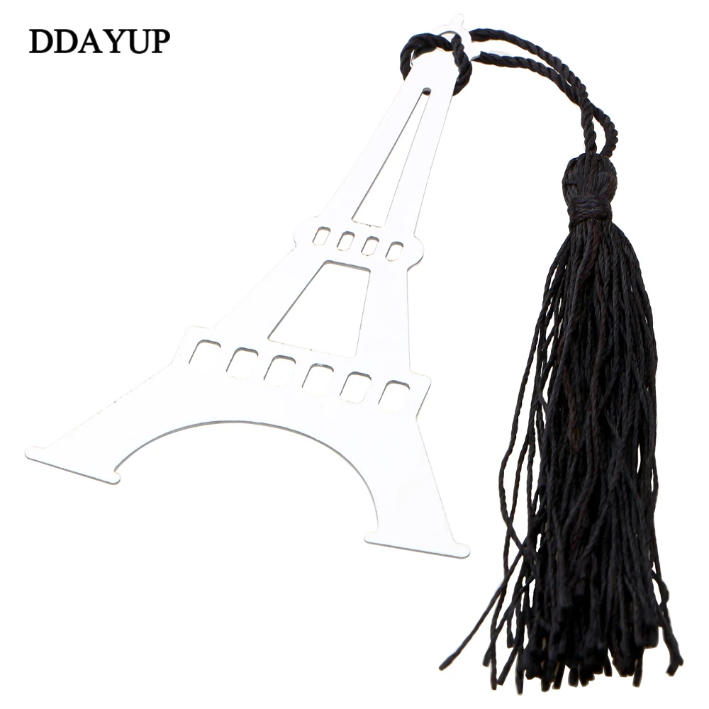 Retro Eiffel Tower Bookmarks With Tassel Metal Bookmark Clips Paper Clips Gifts For School Office Stationery