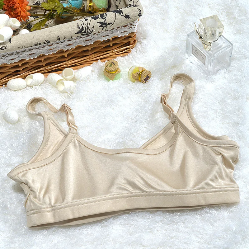 100% Silk Knitted Silk No Rims Bra  Exercise Breathable Vest