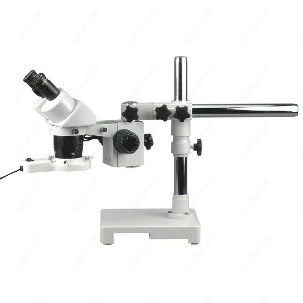 Stereo Microscope--AmScope Supplies 20X-30X-40X-60X Stereo Microscope on Single-Arm Boom with Ring Light