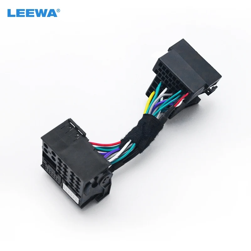 LEEWA 36pin Male Connector Adapter To 40pin Female Car Head Unit Stereo Quadlock Wiring Harness For Volkswagon Head Unit Audio