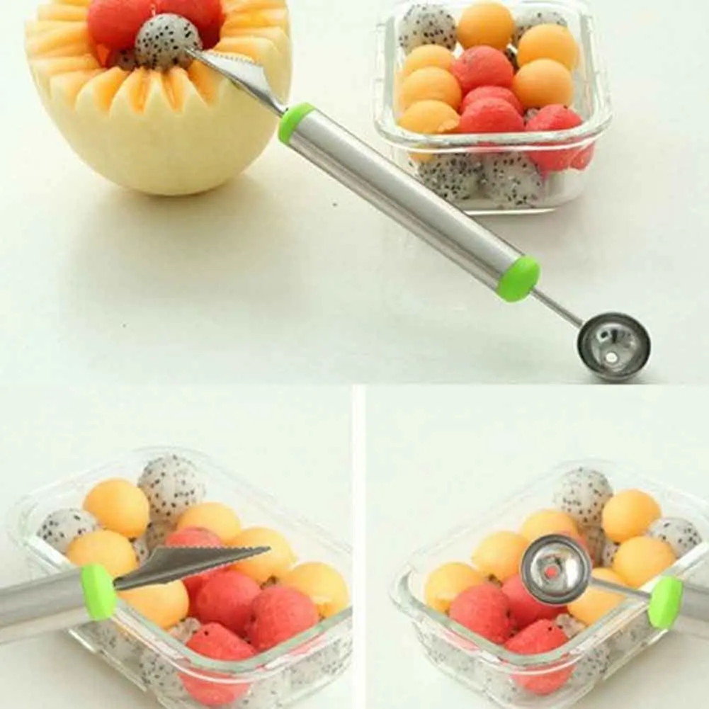 Color Random! Multifunctional Ice Cream Dig Ball Scoop Spoon 0208 Baller DIY Assorted Cold Dishes  Fruit Carving Tools