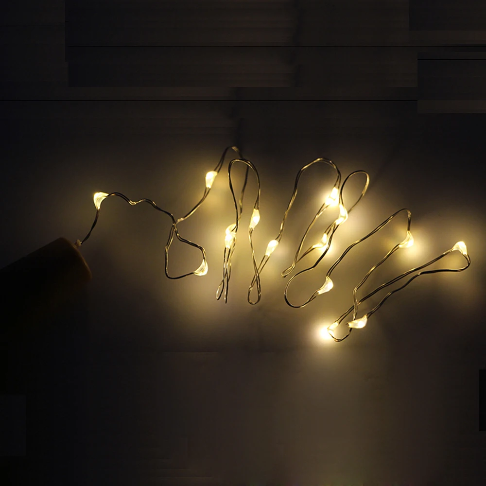 3/6 pçs bateria led fio de cobre estrelado string luz de fadas garrafa de vinho cortiça led luzes de fadas luzes de natal guirlanda festa decoração