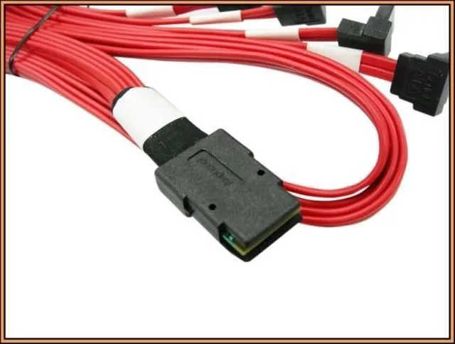 Бесплатная доставка, высококачественный кабель MiniSAS, 36 контактов, телефон с 7 контактами, 4 SATA, вертикальный 90 градусов, 85 см, поддержка 6 элементов