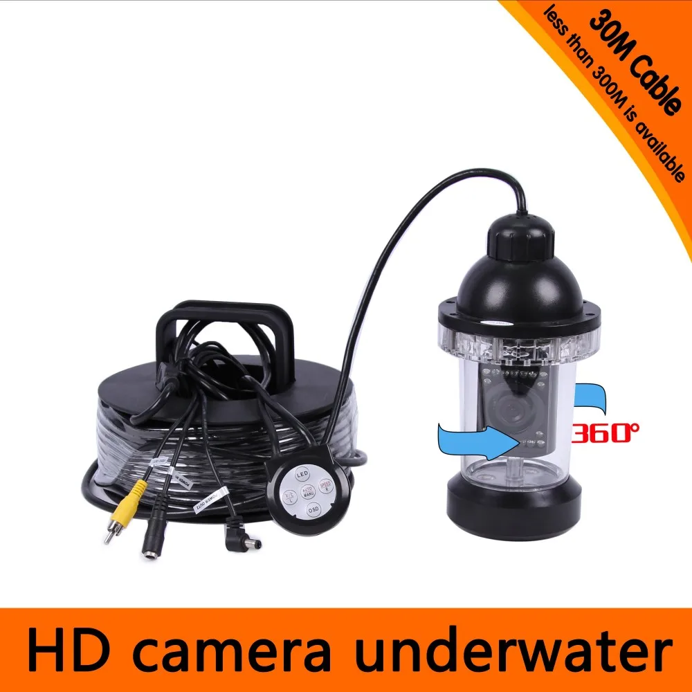 30Meters Depth Underwater Fishing Camera Kit with 360 Panning Rotative Camera & 7Inch TFT LCD Monitor & Hard Plastics Case