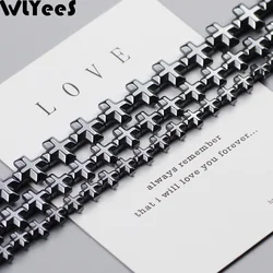 WLYeeS Cross Hematite Beads Black Natural stone 6 8 10 12mm Loose Spacer Beads for Jewelry Bracelet Earring Pendant Making DIY