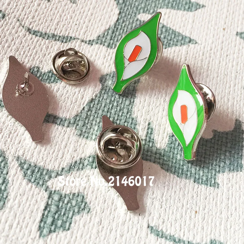 50pcs Custom Pin Badge Irish Easter Calla Lilly Harps Enamel Lapel Pins 1'' Metal Craft Flower Brooch Gift