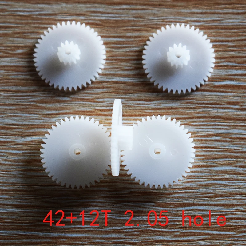 

10/100p 42+12T 2.1mm hole plastic gear 0.5M dron rc car plane robot kids toys for boys diy baby accessories juguetes GP42122B