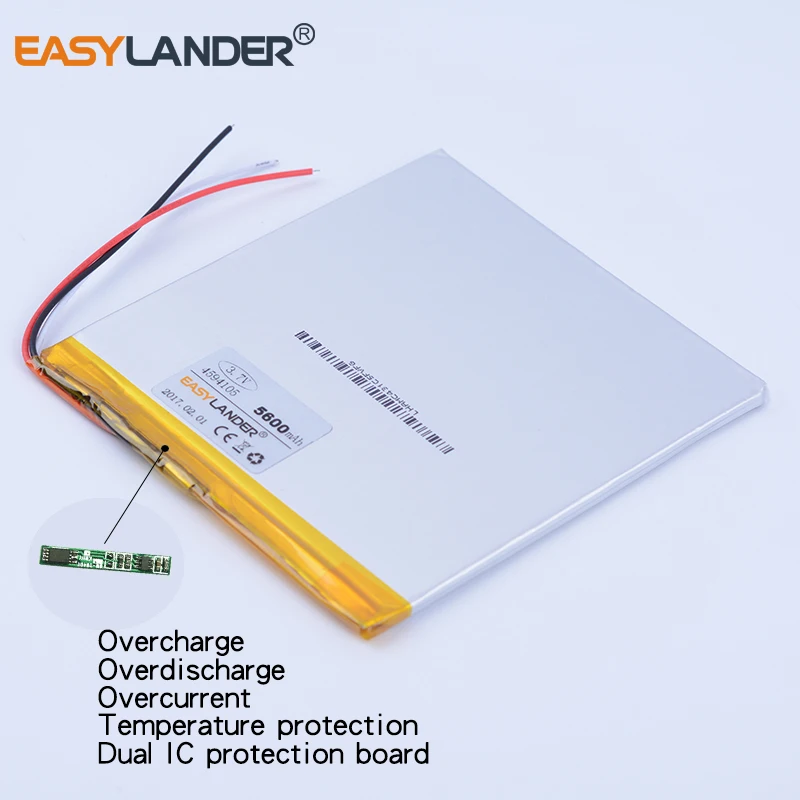 3Wries 4493105 3.7V 5600mAh baterai li-polimer isi ulang untuk Tablet PC CHUWI V88 ONDA V130 Pipo M9 P88 4594105