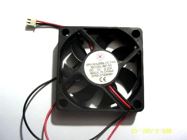 1pcsx DC 6015S 60x60x15mm 5V  2 Wires Brushless DC Cooling Fan