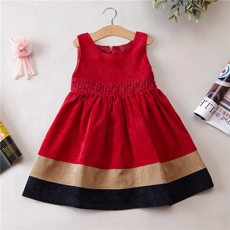 Autumn winter Girl Princess Dress Corduroy  Girls Winter Clothing Children wear