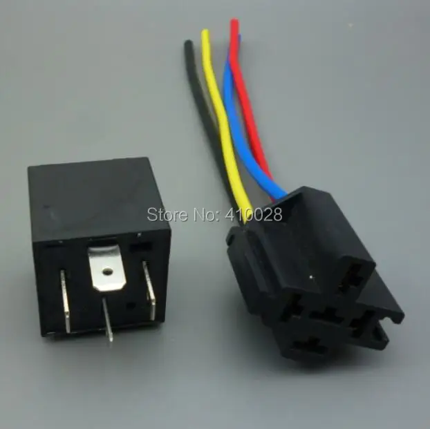 shhworldsea 1set =1pcs relay+1pcs  New Arrival 12V 12Volt 40A 4pin Auto Automotive Relay Socket 40A Relay & Wires harness