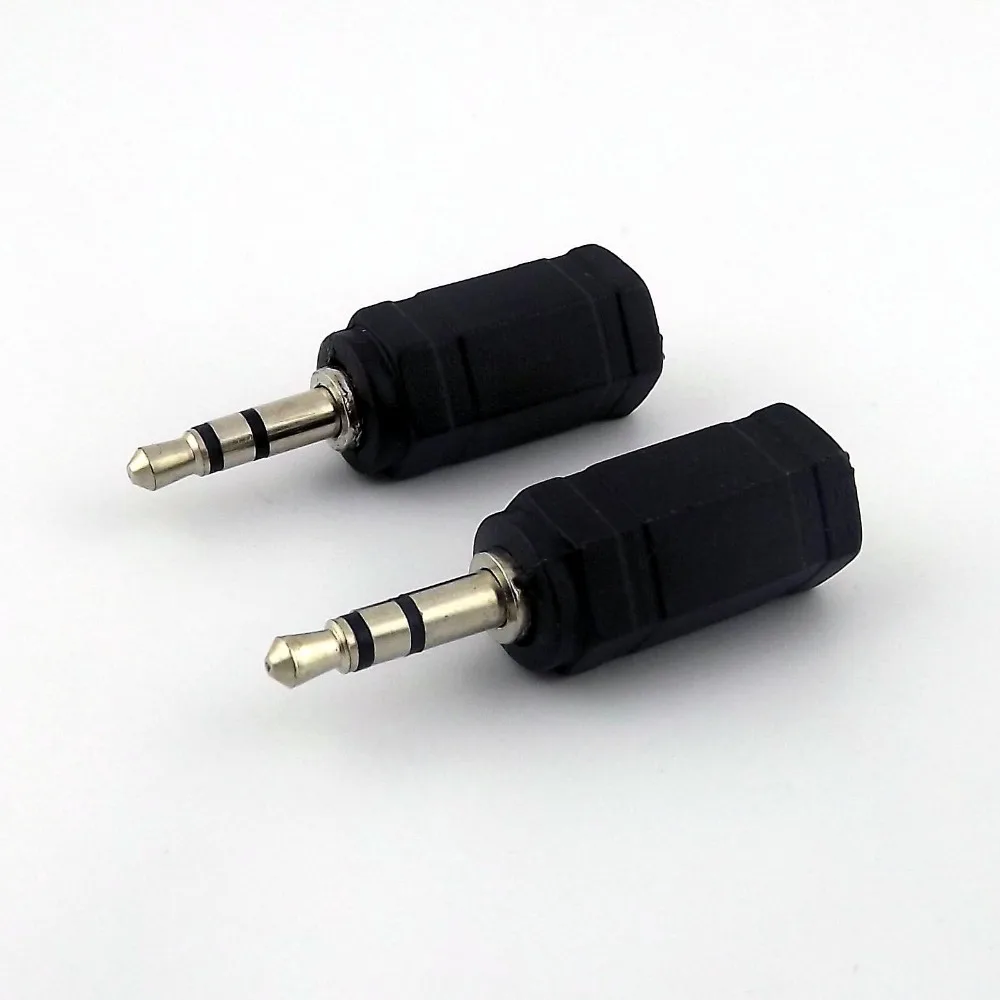 

50pcs 3.5mm 3 Pole Stereo Male Plug To 2.5mm Female Jack Headphone Audio Adapter Nickel Plated Connector Black