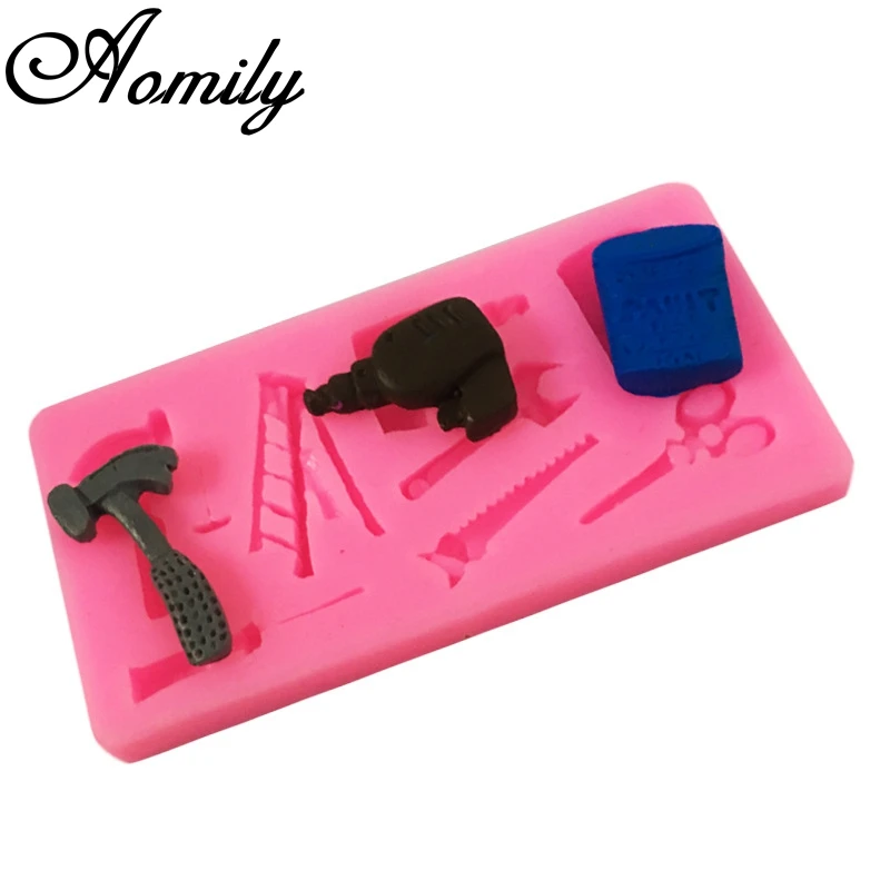 Aomily Cute Repair Tool Ladder Silicone Cake Fondant Mold Chocolate Cookies Mould DIY Cake Baking Tools Clay Soap Molds