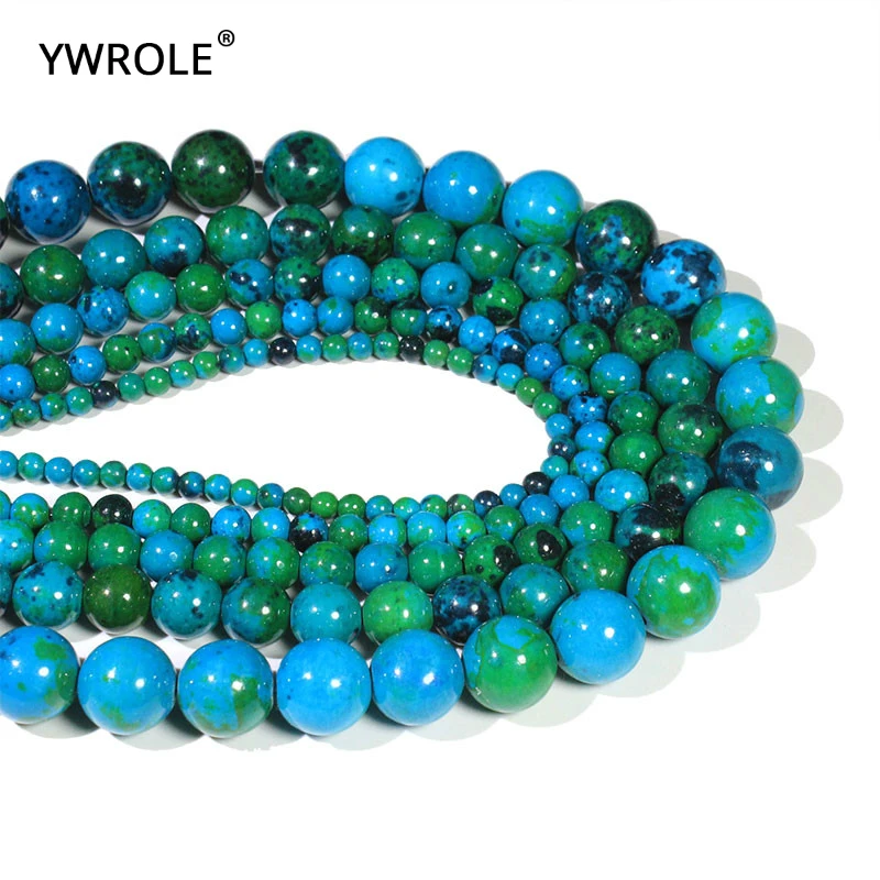 Natural Stone Beads Chrysocolla Round Loose BeadsFor Jewelry Making DIY Necklace Bracelet 4/6/8/10/12 mm Strand 15''Wholesale