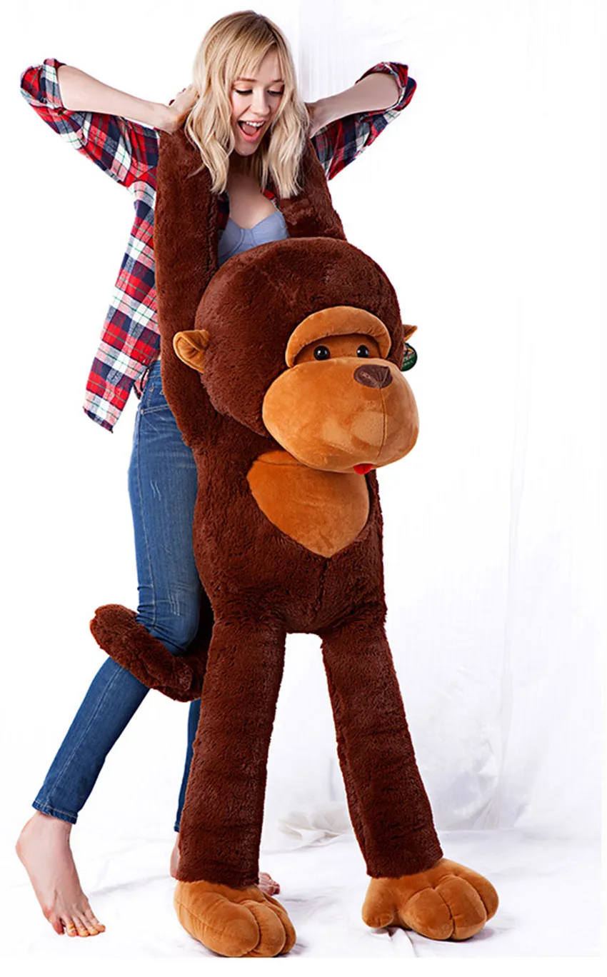 the stuffed lovely monkey animal plush toys large long arm monkey toy  doll big pillow birthday gift about 130cm