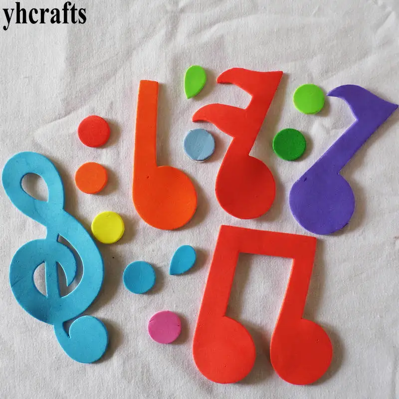 50PCS Music note foam stickers Baby room decoration Early learning educational toys Kindergarten craft diy toy musical notation