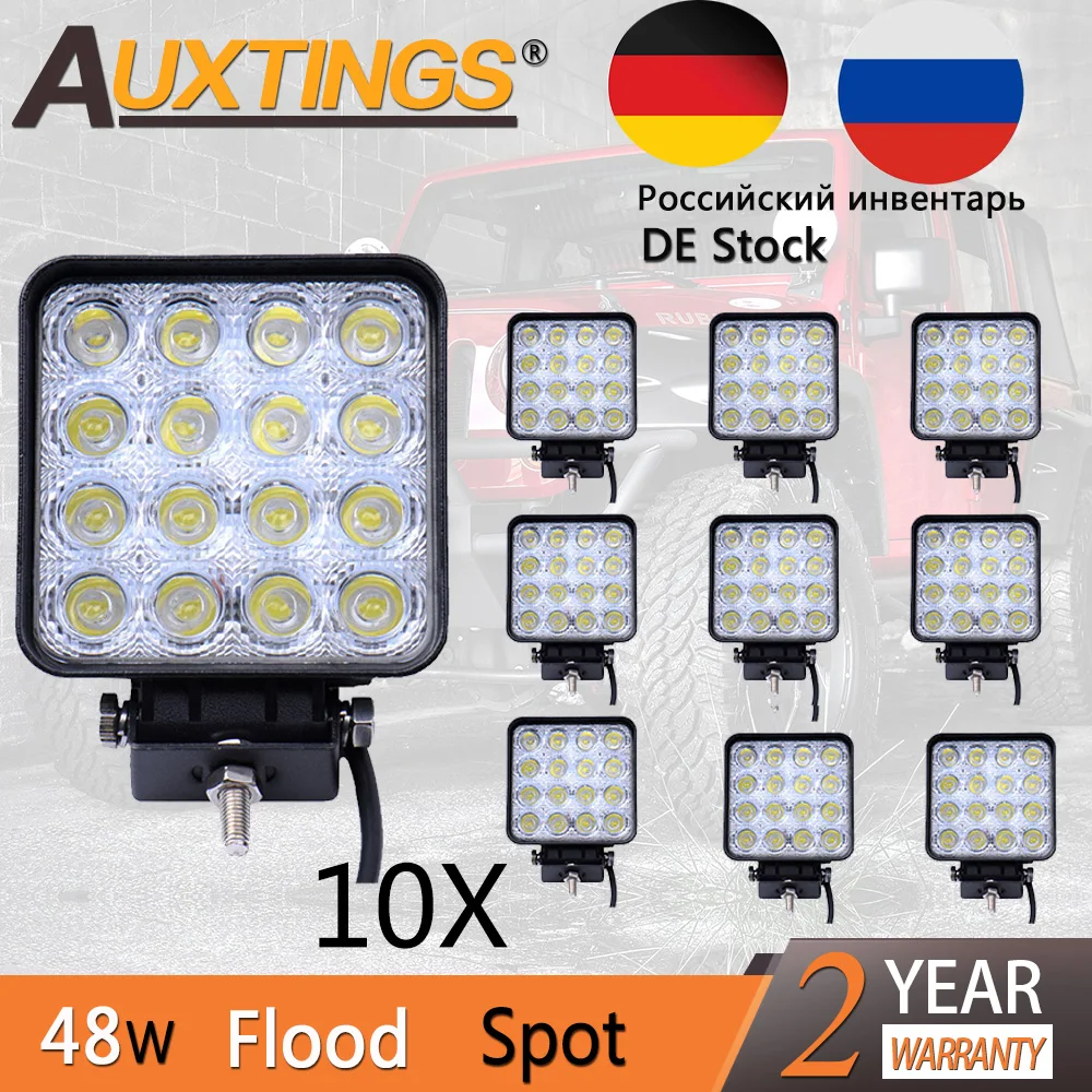 

Auxtings 5 Pairs Waterproof 6500K Aluminum Housing Wide Beam Spot Beam 48W LED Work Light 4 inch Fog Lights LED Light Beam