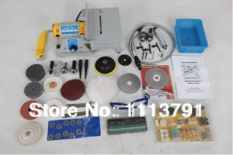 

Multifunctional Mini Bench Lathe Machine Electric Grinder / Polisher / Driller / Cutterbar 350w come with 170 PCS Accessories