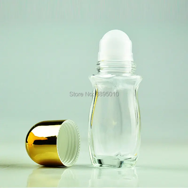 50ml Empty glass Roll On Bottle Deodorant Roll-on Women Cosmetic Anti-perspirant Container F1076