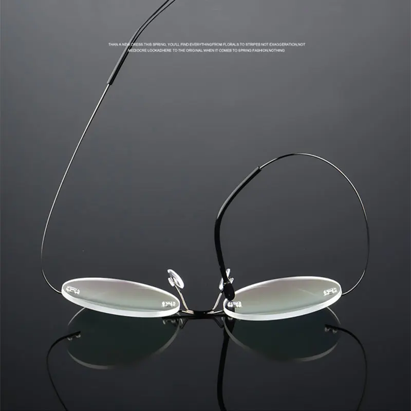 Round Rimless Eyeglasses Frame Optical Alloy Prescription Eyewear Glasses Frame for Men and Women Eye Glasses